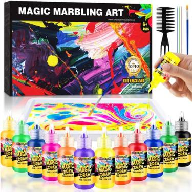 Imagem de Kit de pintura em marmorização de água Titoclar com 10 cores para cria