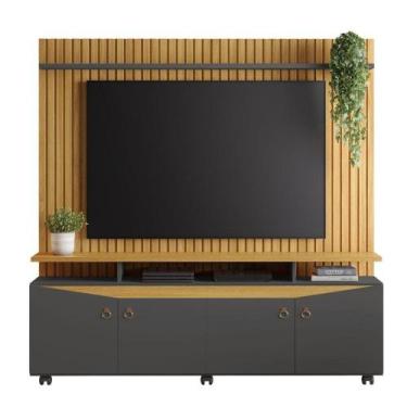 Imagem de Home Conceito com Painel Ripado para TV até 65 Polegadas Nature Grafit