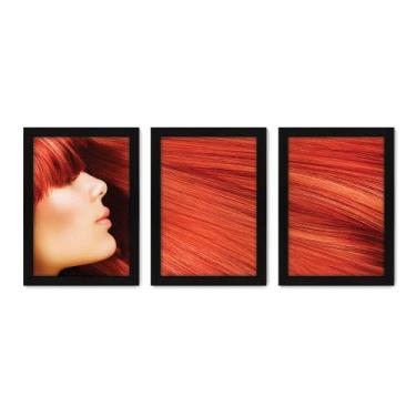 Imagem de Kit Com 3 Quadros - Salão de Beleza Cabeleireiro Mulher - 264kq02p - A