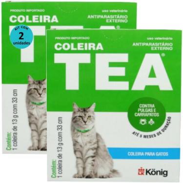 Imagem de Kit Coleira TEA 327 Gatos König 13g com 33cm  com 2 unidades - Konig