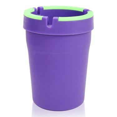 Imagem de Cinzeiro luminoso sem fumaça, cinzeiro de cigarro de carro de extinção portátil, acessório para fumar, carro, caminhão, casa, escritório, praia, multifuncional com tampa à prova de cheiro