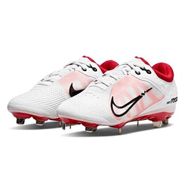 Imagem de Nike Chuteiras de Softball Hyperdiamond 4 Elite Femininas, Branco/Preto/Vermelho universitário, 6