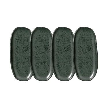Imagem de Conjunto de Travessas Oval Rasa Mini Porto Brasil Orgânico Greenery 16,5x8cm - 4 Peças	