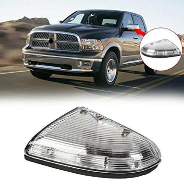 Imagem de Jinfili Espelho retrovisor dianteiro direito conjunto de luzes de seta LED lâmpada de poça do lado do passageiro compatível com Dodge Ram 1500 2500 2010-2018 Substituição para #68064948AA …