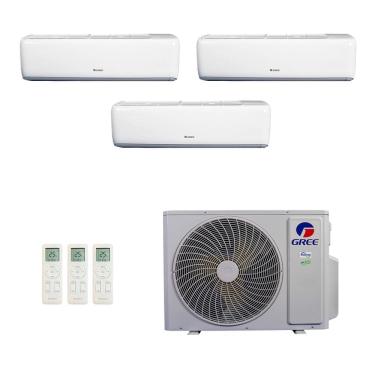 Imagem de Ar-Condicionado Multi Split Inverter Gree 30.000 (1x Evap HW 9.000 + 1x Evap HW 12.000 + 1x Evap HW 24.000) Quente/Frio 220V