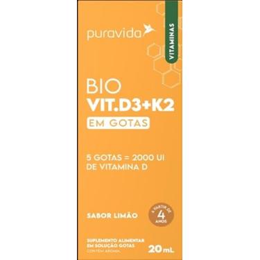 Imagem de Vitamina D3+K2 Liquida de 20 ml Sabor Natural de Limão-Pura Vida