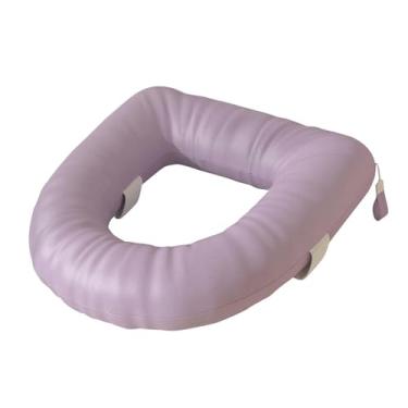 Imagem de ＫＬＫＣＭＳ Assento sanitário, à prova d'água, fácil de limpar, almofada para assento sanitário para deficientes e idosos, Roxo
