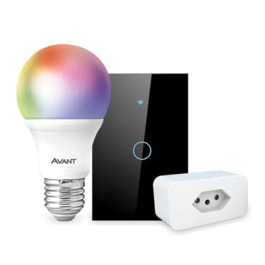 Imagem de Avant Neo - Kit Casa Conectada Smart Wi-fi 2.4 GHz Lampada RGB + Interruptor 1 Botão Preto + Tomada Inteligente Neo Avant