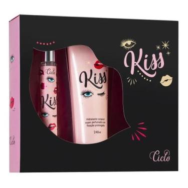 Imagem de Kit Kiss Deo Colônia 30ml e Loção Hidratante 240ml Ciclo, 240ml, Rosa,
