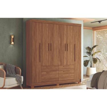 Imagem de Guarda Roupa Casal 6 Portas E 4 Gavetas C/ Pés Guarapuava 6.4 Jatobá - Santos Andirá