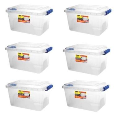 Imagem de Kit 6 Caixas Organizadoras  Multiuso Transparente  2,5Litros - Ercapla