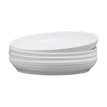Imagem de Mikasa Kamryn Vegan Bone China Conjunto leve de 4 tigelas de macarrão, 21 cm, branco
