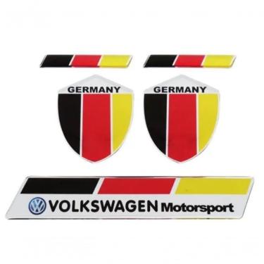 Imagem de Adesivo Resinado Bandeira Alemanha Vw Up Golf Jetta Polo 5Pç Vermelho