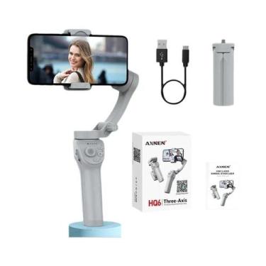 Imagem de Gimbal Portátil de 3 Eixos com Estabilizador de Vídeo e Luz de Preench