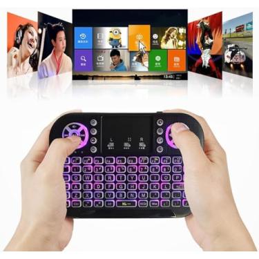 Imagem de Mini Teclado Sem Fio Iluminado LED com Touchpad e Controle para Smart, PC e Dispositivos Multimídia