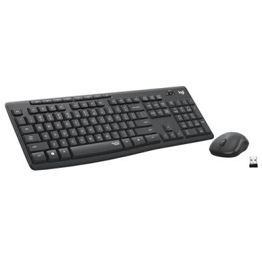 Imagem de Logitech MK295 Wireless Mouse & Keyboard Combo with SilentTouch Technology, Full Numpad, Advanced Optical Tracking, Lag-Free Wireless, 90% Less Noise - Graphite