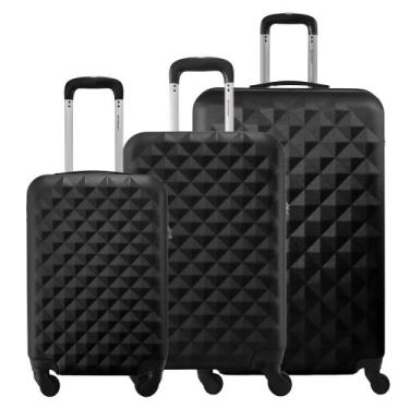 Imagem de Kit Conjunto 3 Malas Rígidas 360 Mala de bordo 10kg Média 23kg e Grand