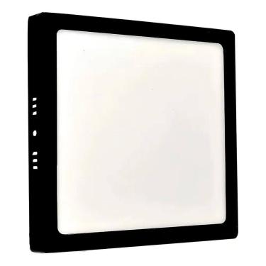 Imagem de 2X Plafon Led Sobrepor Quadrado 24W Borda Preta - Cor Branco