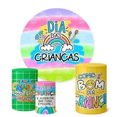 Imagem de Trio Capas Cilindro + Painel Redondo 1,50m Dia das Crianças (K1CRI0003)