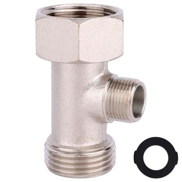 Imagem de Adaptador T Bidê com Junta, 7/8"x7/8"x3/8" Conector T 3 Vias Acessório Vaso Sanitário Bidê para Casa Instalação Vaso Sanitário RV Conexão Mangueira Derivação