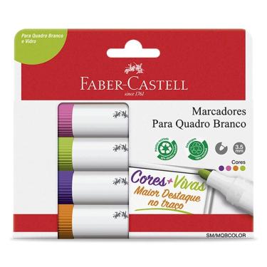 Imagem de Pincel p/ quadro branco c/ 4 unid Faber-Castell