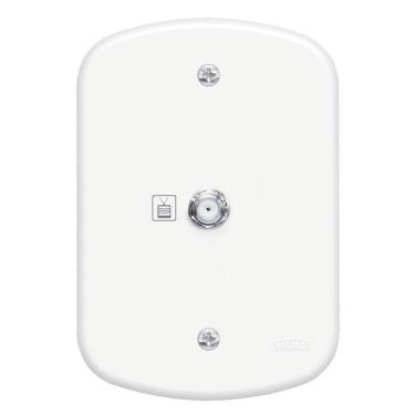 Imagem de Conjunto Tomada Para Antena De Tv Para Cabo Coaxial De 75 Ohms Blanc - 0144 - Fame Conj.tom.antena Tv C-p Sb 0144 Fame