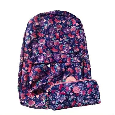 Imagem de Kit Mochila E Estojo Foroni Teen Floral Amigas Para Sempre
