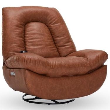 Imagem de Poltrona Reclinável Elétrica Com Massagem E Aquecimento Salvana L07 Couríssimo Marrom - Lyam Decor