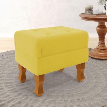 Imagem de Puff Canis com báu interno Sued Amarelo - ARADECOR, Amarelo, ÚNICO