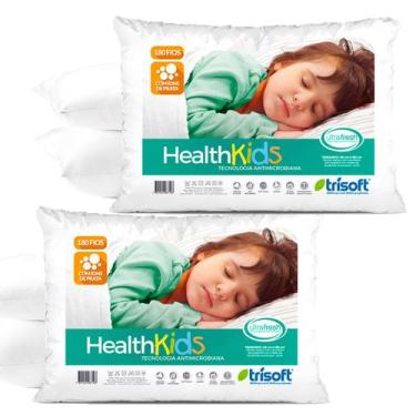 Imagem de Kit 2 Travesseiro Infantil 2 3 4 5 6 Anos Para Criança Antialergico Me