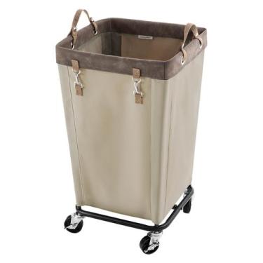 Imagem de Cesto de roupa suja StorageWorks 160L com rodas Light Khaki