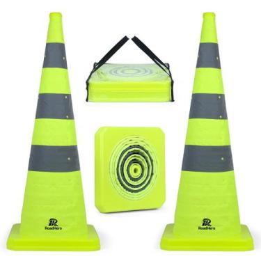 Imagem de Cones de segurança de trânsito dobráveis RoadHero 36 cm, pacote com 2