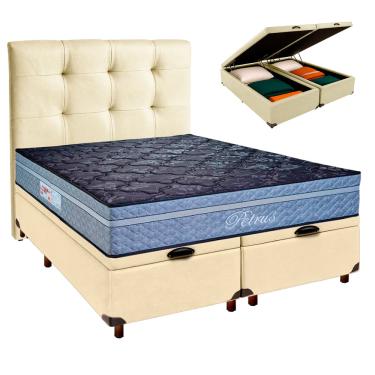 Imagem de Kit Cama Box Bau + Cabeceira + Colchão Queen Molas Ensacadas - Petrus - Paropas