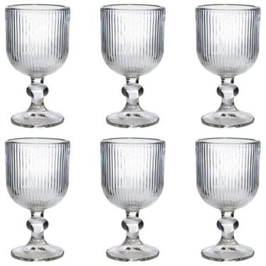 Imagem de Kit 6 Taças Vidro 270ml Com Pé para Mesa Posta Fina Requintada Jantar 