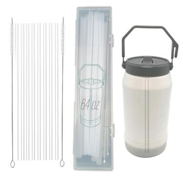 Imagem de Canudos reutilizáveis de 8 peças para copo IceFlow Stanley 1,134 g/1,8 g | Acessórios Stanley Cup com 2 escovas de limpeza de canudo extra longas | Canudos de substituição de plástico PE (1,8 g)