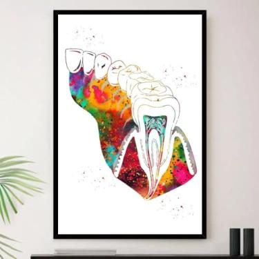 Imagem de Genérico, Quadro Consultorio Dentista Dentes Decorativo A3 35x45cm