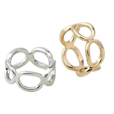 Imagem de SYWDUDUCLT 2 anéis de cachecol para mulheres, anel de fivela de xale, ouro/prata, Medium, material de liga de zinco, liga de zinco.