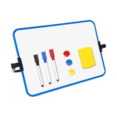Imagem de Fenteer Quadro branco pequeno portátil, quadro branco compacto e suave, reutilizável com caneta, para escritório, lista de tarefas domésticas, Azul