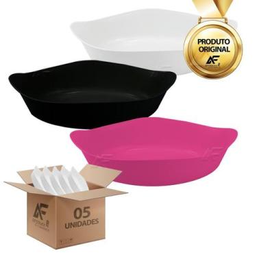 Imagem de Kit 5un Petisqueira Canoa Oval Plástico Petico Frios Salgadinho - Afer