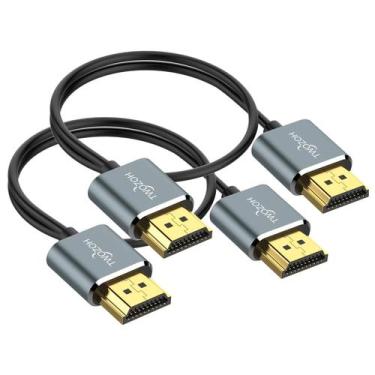 Imagem de Cabo HDMI Twozoh Flexível e Slim de 1,5 m, pacote com 2 unidades 4K @6