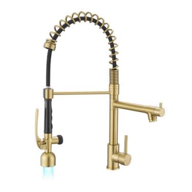 Imagem de Torneira de cozinha Fapully Single Handle High Arc Brushed Gold