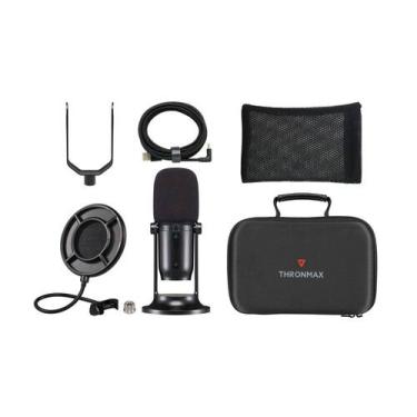 Imagem de Kit Microfone gamer,Thronmax,LED's,USB-C,4 padrões polares,96 KHz,pop 