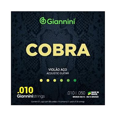 Imagem de Encordoamento Violão Aço 010 Cobra Giannini