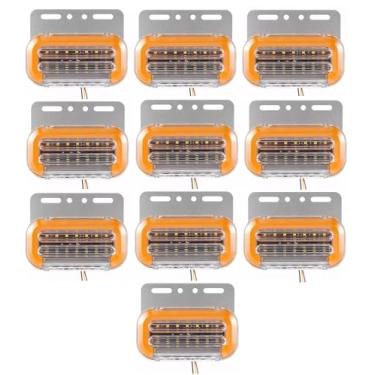 Imagem de Kit 10 Lanternas Lateral Led Laranja Seta Sequêncial Vigia Delimitadora P/a Utilitarios Caminhões 12v- KLX