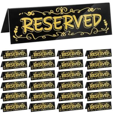 Imagem de Tosnail Pacote com 24 placas de mesa reservadas, placas de acrílico para reserva, barraca dupla face para mesas de restaurantes, cadeiras, casamentos, eventos de cerimônias