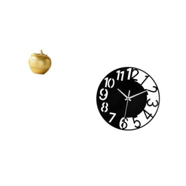 Imagem de Fenteer Escultura de Frutas em Resina Moderna E Relógio de Parede em Acrílico para Mesa, Estante, Sala de Jantar, Quarto, Escritório, Hotel, Decoração de Casa