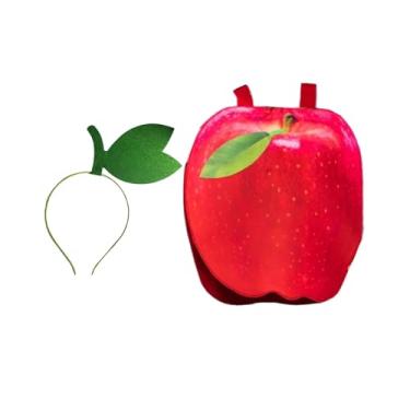 Imagem de UGPLM Fantasia de Frutas Confortável com Acessório de Cabeça para Atividades Festivais Performance, Apple Adulto