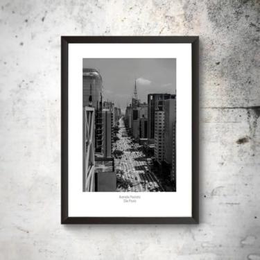 Imagem de Quadro Decoração Cidade São Paulo Avenida Paulista Grande Moldura
