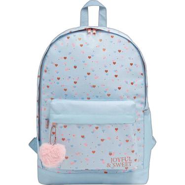 Imagem de MOCHILA ACADEMIE CORACAO METALIZADO AZUL E ROSE TILIBRA