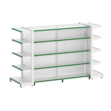 Imagem de Gôndola Central Prateleira 1 Inicial e 1 Continuação e 2 Ponta